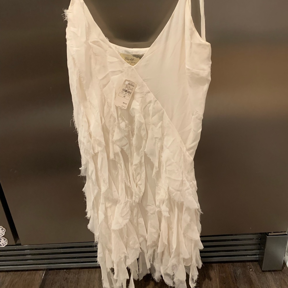 Elizabeth and James white ruffle dress